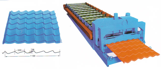 1100型偏弧琉璃瓦压型设备
